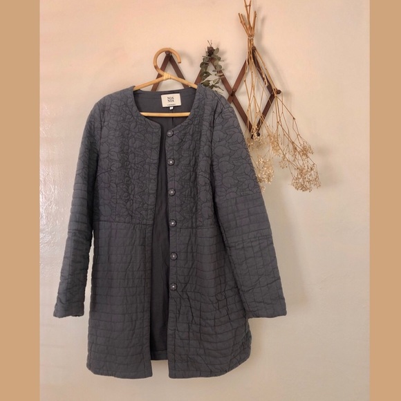 Noa Noa Chambray Quilted Coat Jacket 
